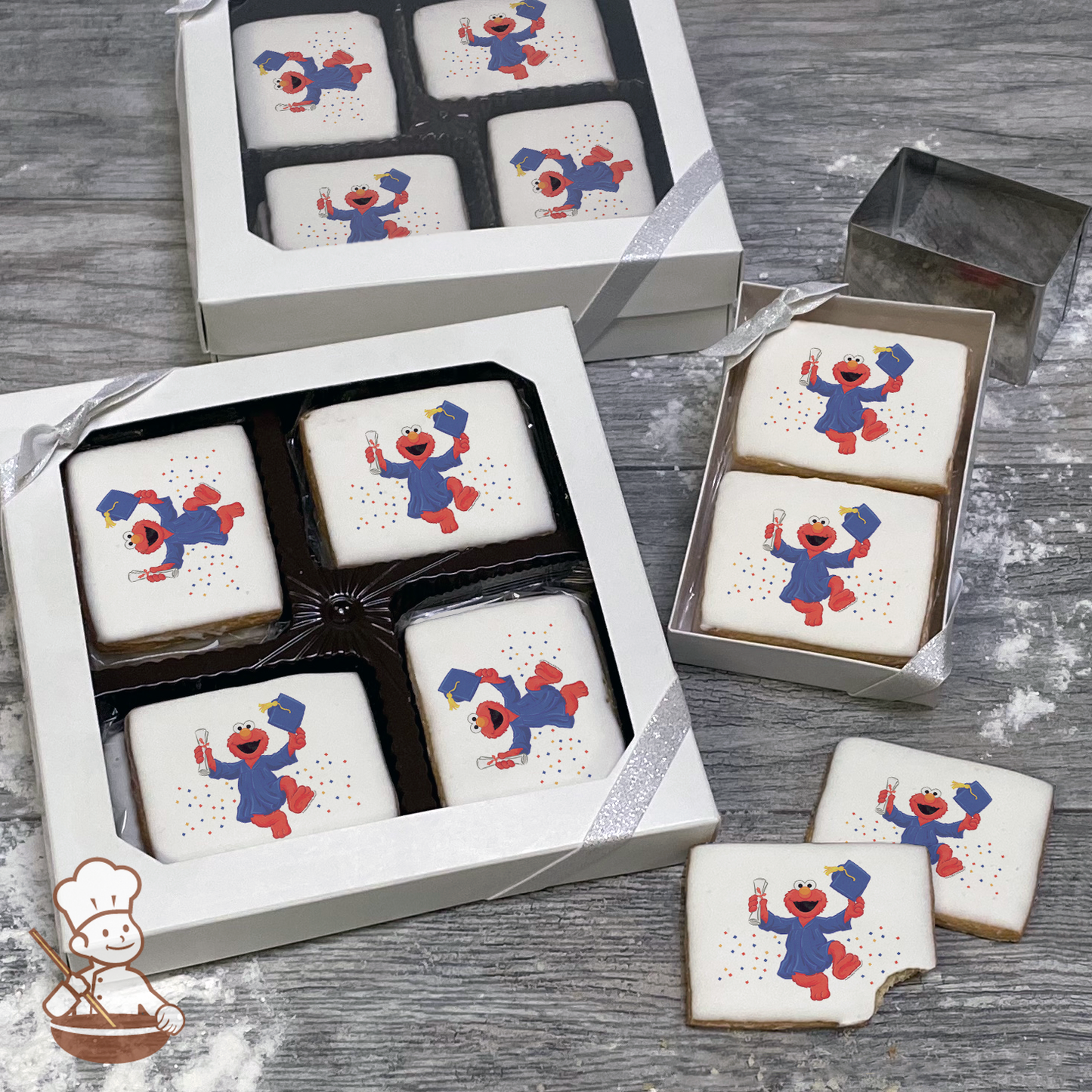 Sesame Street Elmo Graduate Cookie Gift Box (Rectangle)
