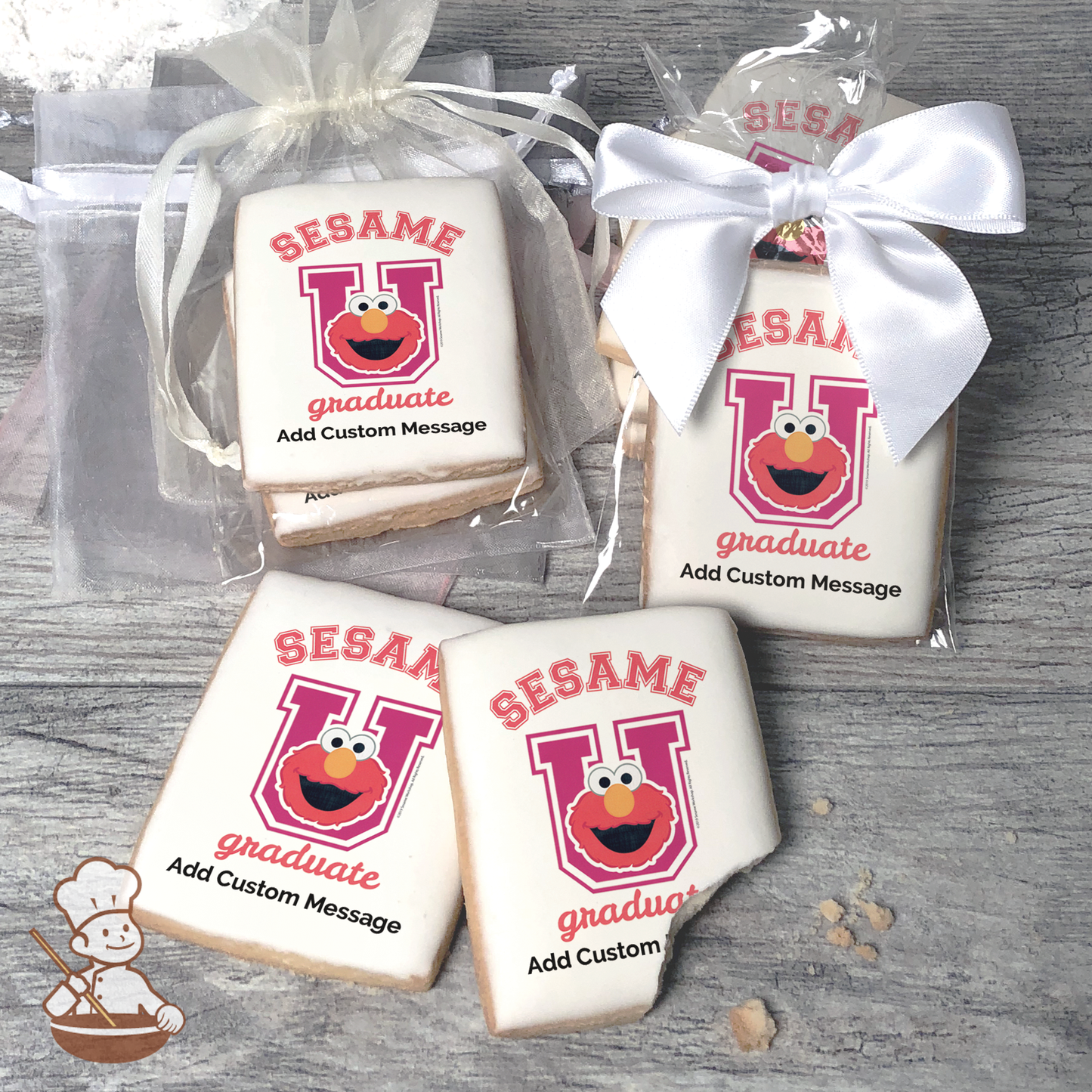 Sesame Street Sesame Graduate Custom Message Cookies (Rectangle)