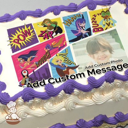 DC Super Hero Girls Custom Photo Cake