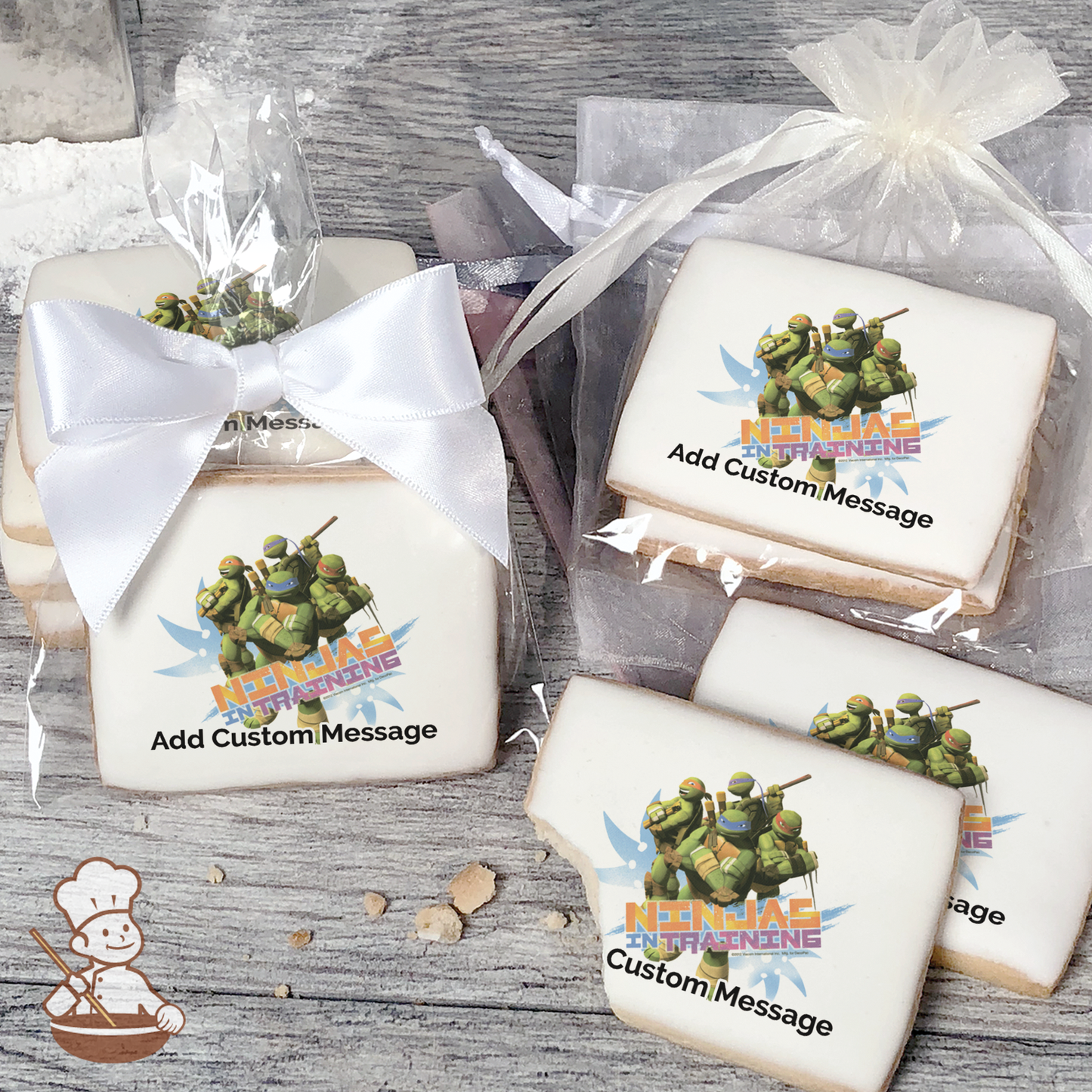 Teenage Mutant Ninja Turtles Ninja in Training Custom Message Cookies (Rectangle)