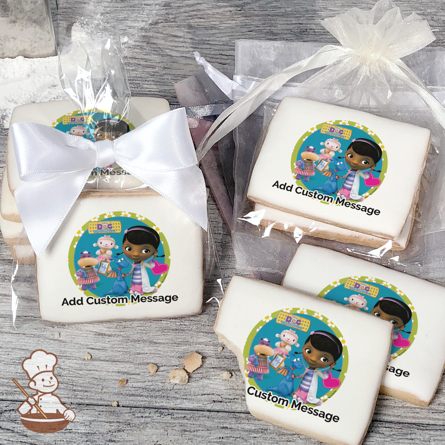 Doc McStuffins Doc and Friends Custom Message Cookies (Rectangle)