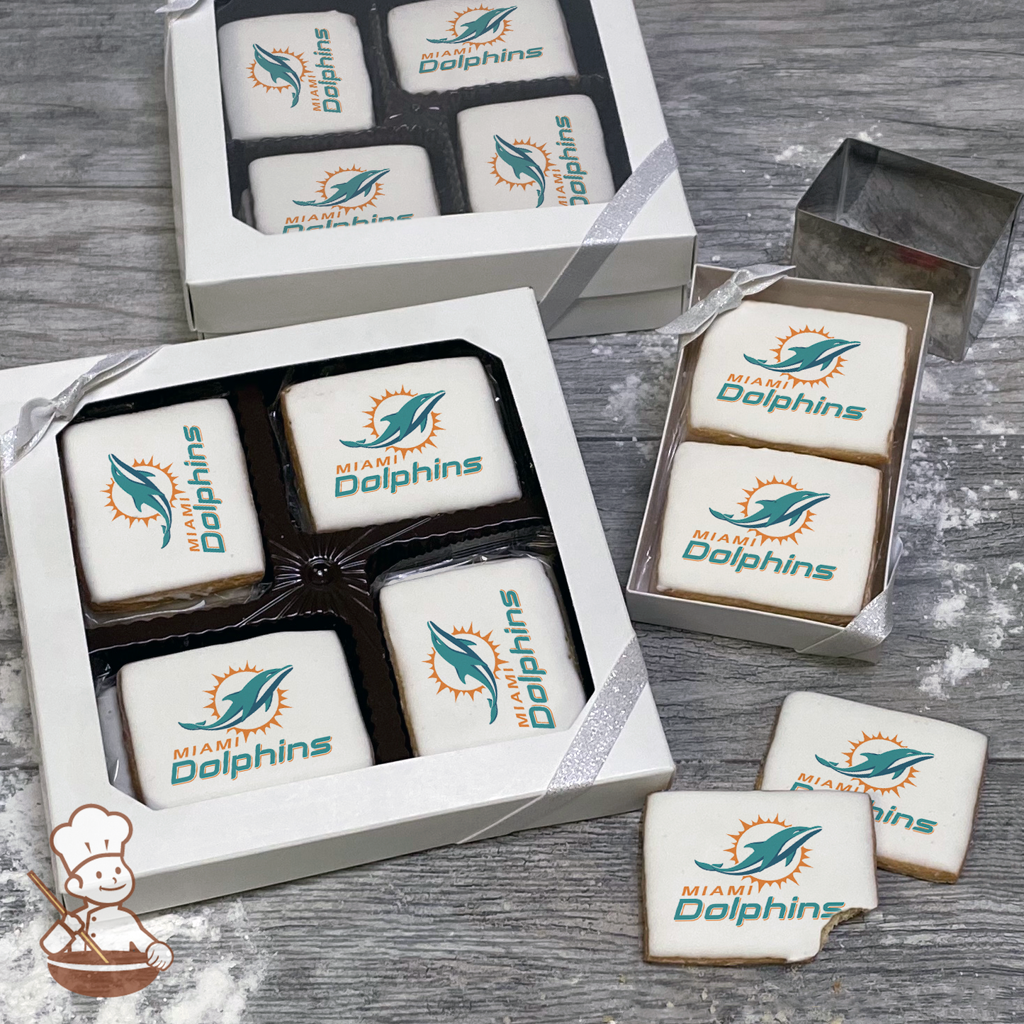 NFl Miami Dolphins Cookie Gift Box (Rectangle)