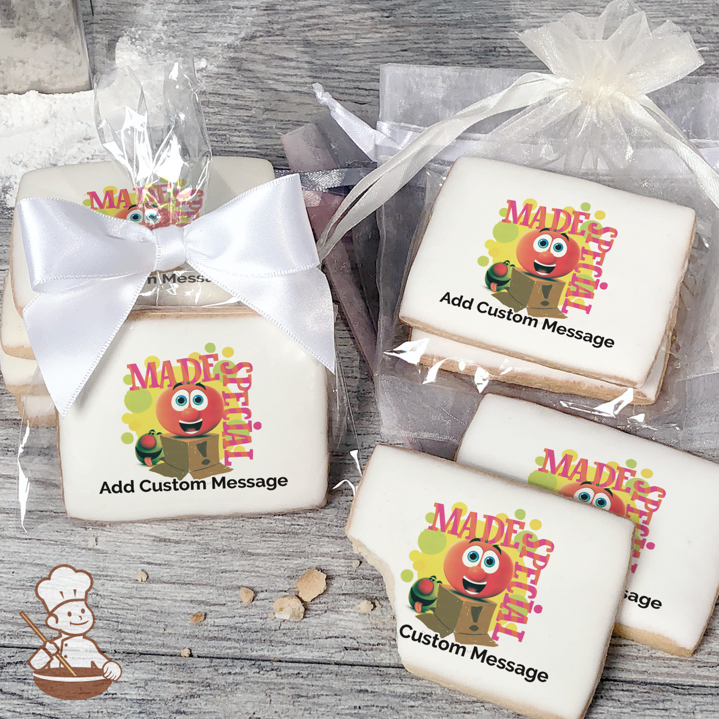 Veggie Tales Made Special Custom Message Cookies (Rectangle)