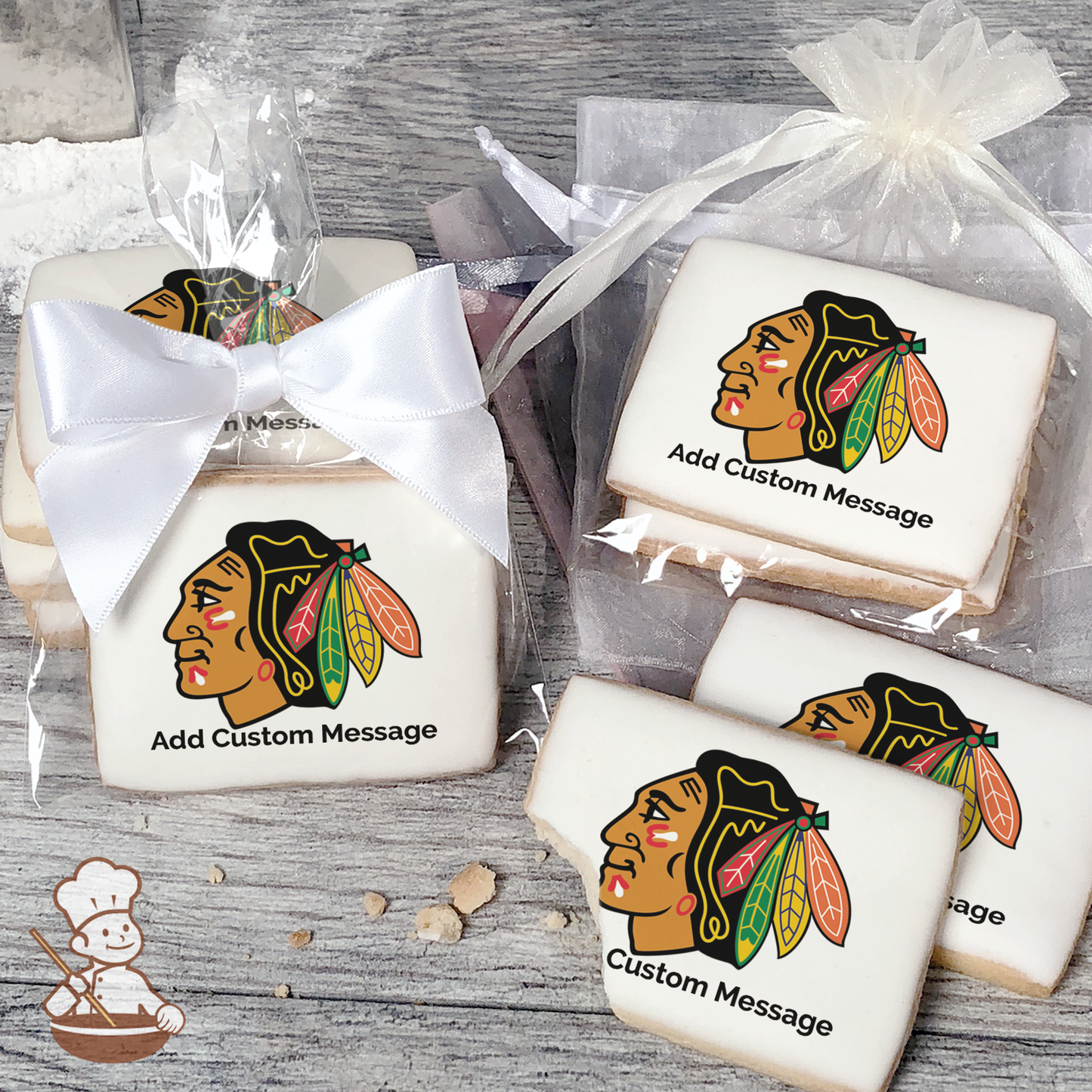 NHL Chicago Blackhawks Custom Message Cookies (Rectangle)
