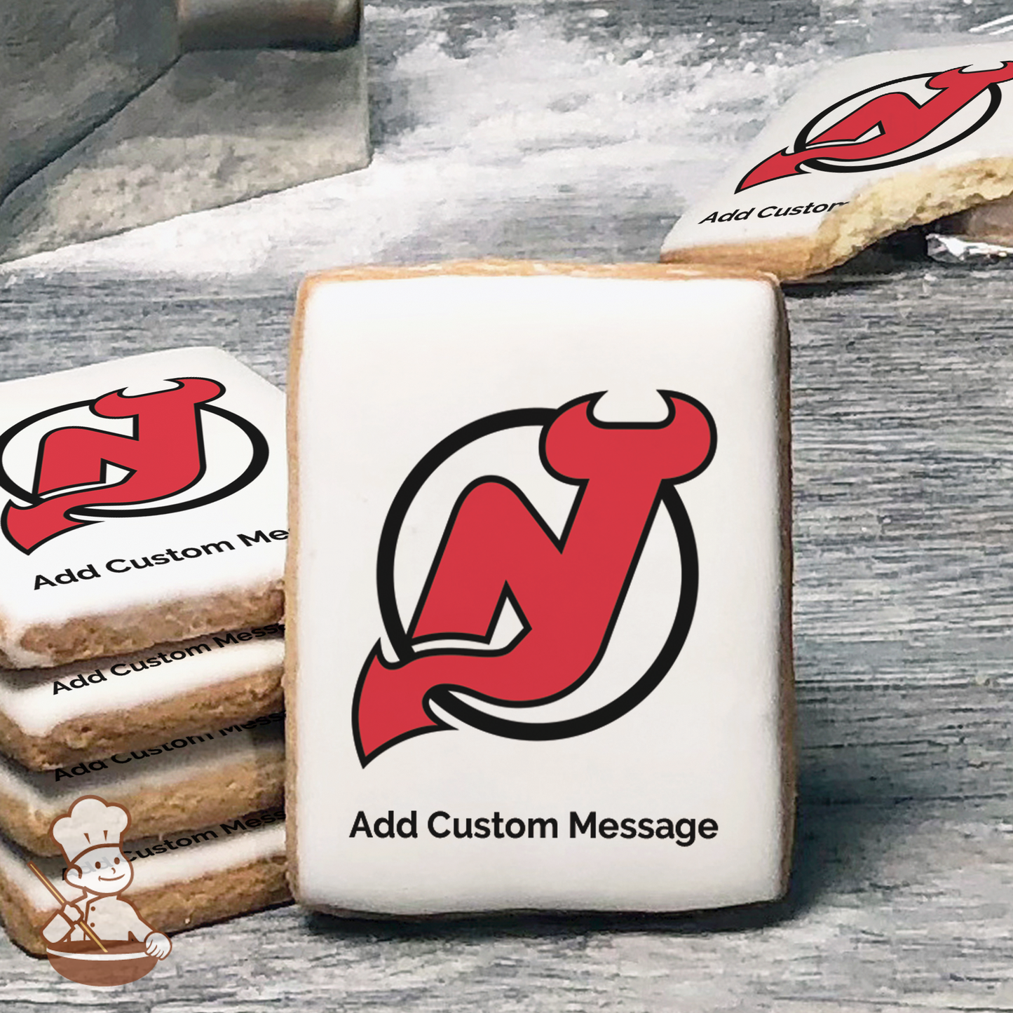 NHL New Jersey Devils Custom Message Cookies (Rectangle)