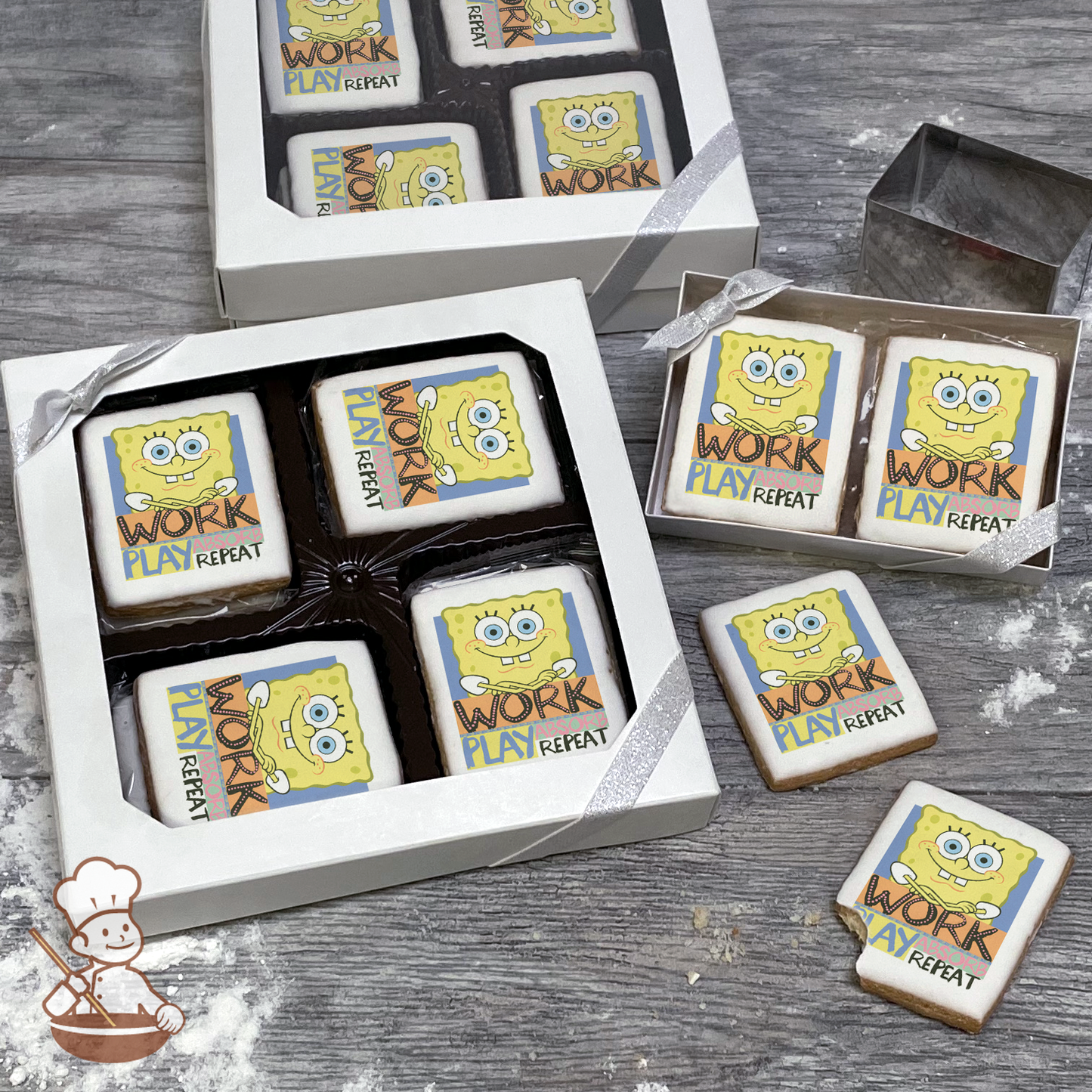 SpongeBob SquarePants Work and Play Cookie Gift Box (Rectangle)