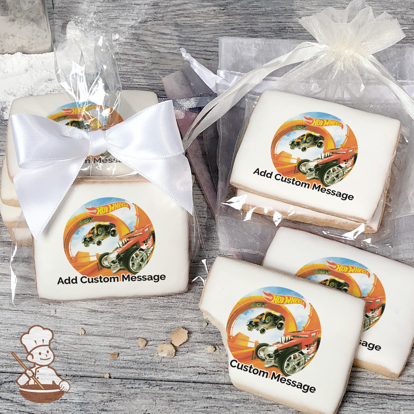 Hot Wheels Steer Clear Custom Message Cookies (Rectangle)