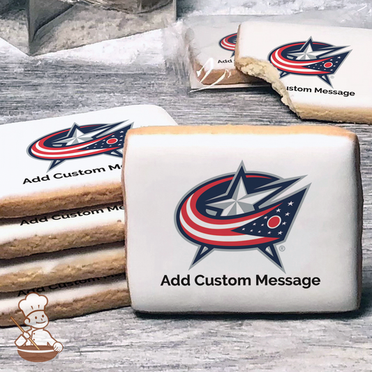 NHL Columbus Blue Jackets Custom Message Cookies (Rectangle)