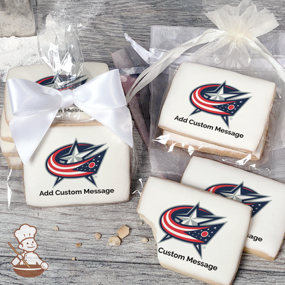 NHL Columbus Blue Jackets Custom Message Cookies (Rectangle)