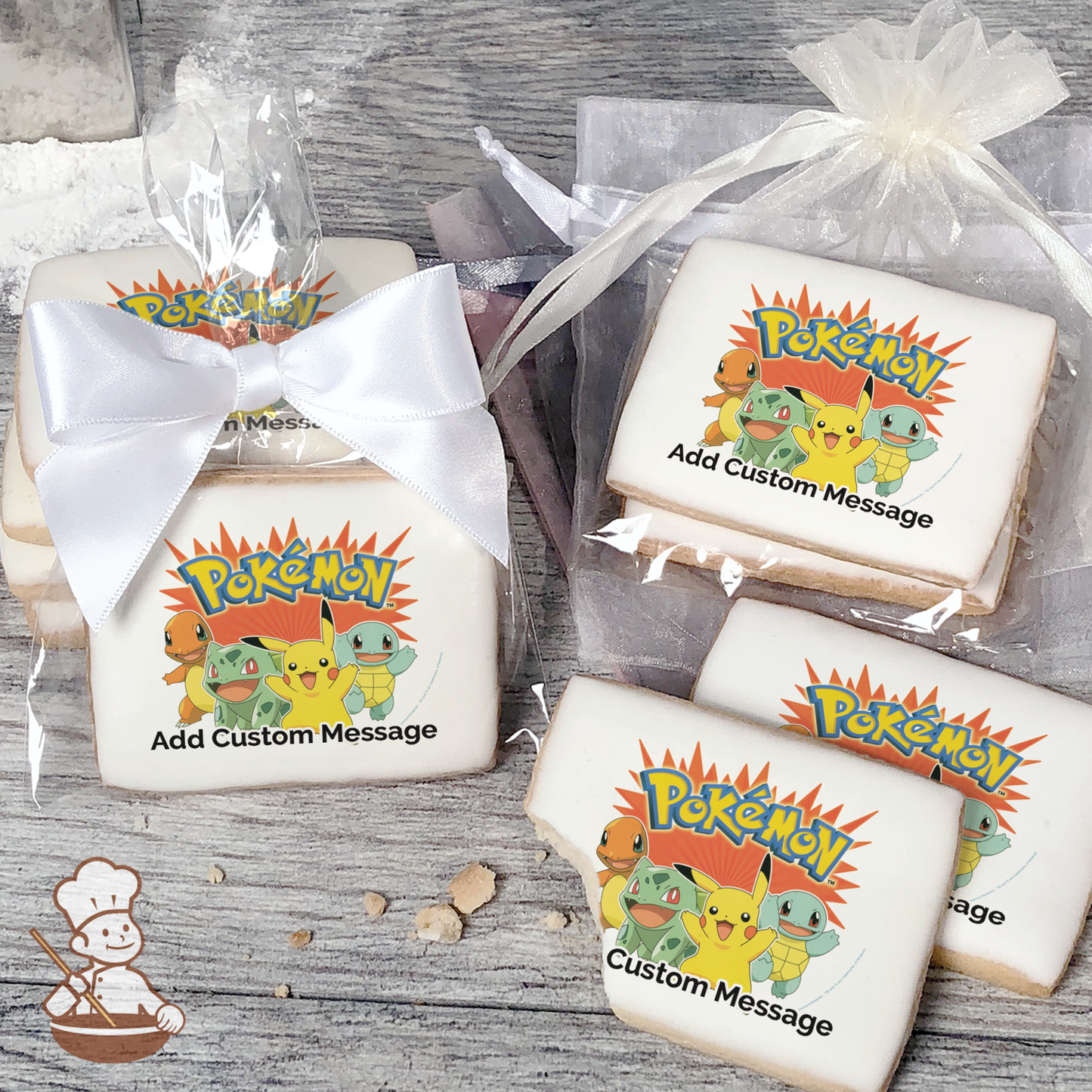 Pokemon Party Custom Message Cookies (Rectangle)
