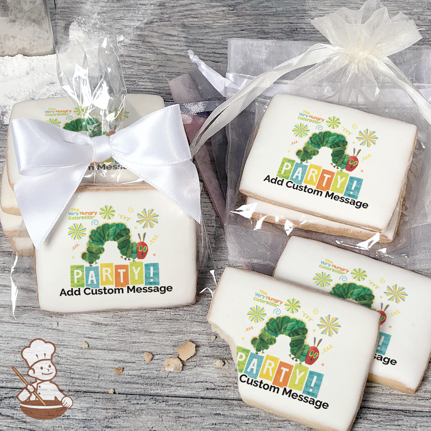 The Very Hungry Caterpillar Custom Message Cookies (Rectangle)