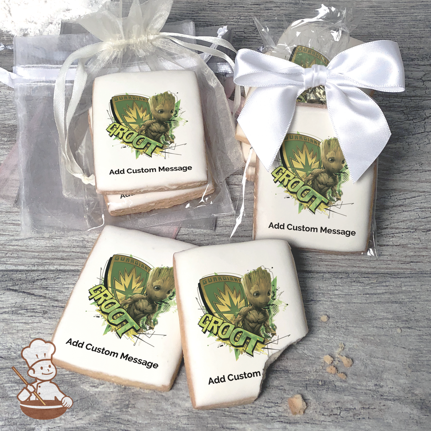 Marvels Guardians of the Galaxy 2 Groot Custom Message Cookies (Rectangle)
