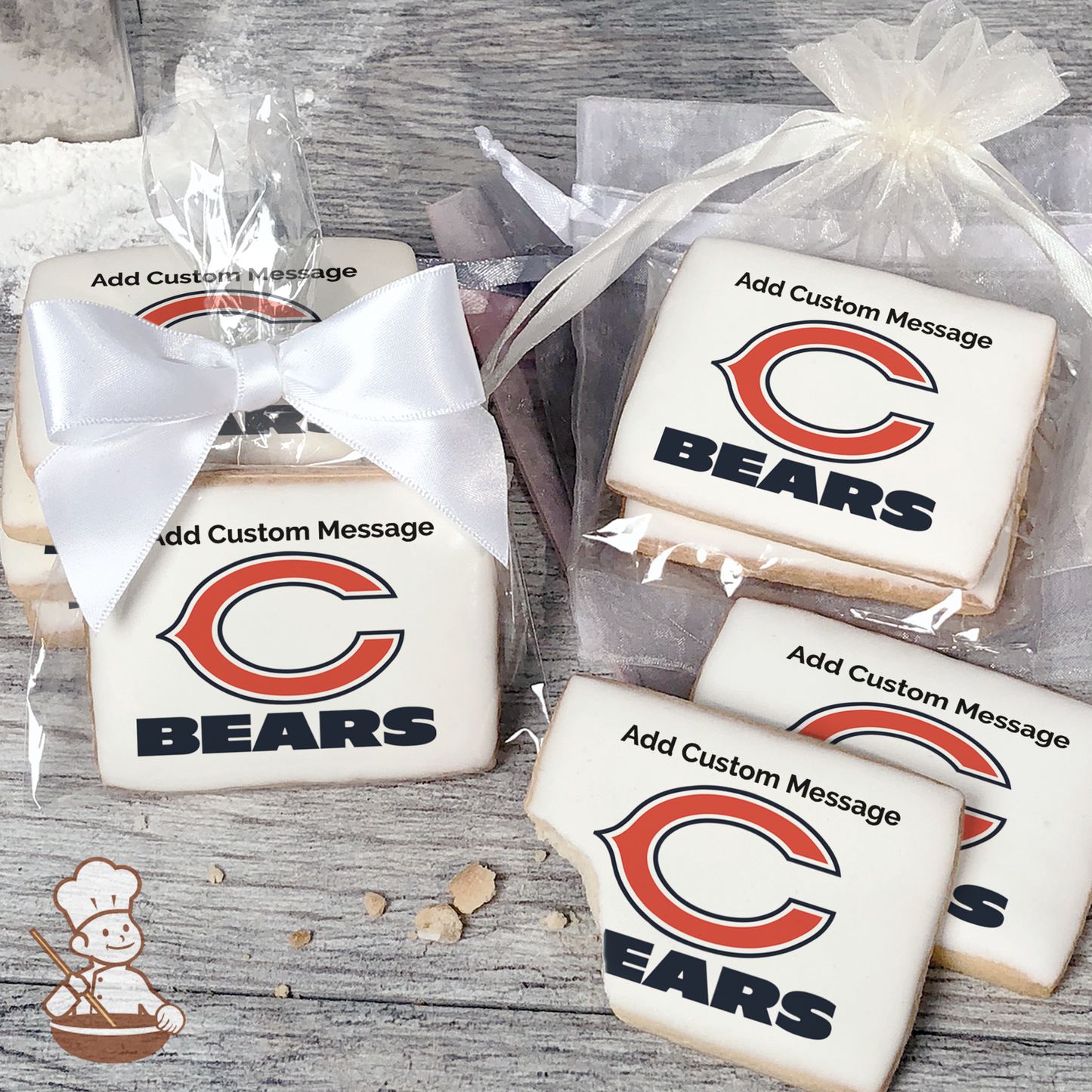 NFL Chicago Bears Custom Message Cookies (Rectangle)