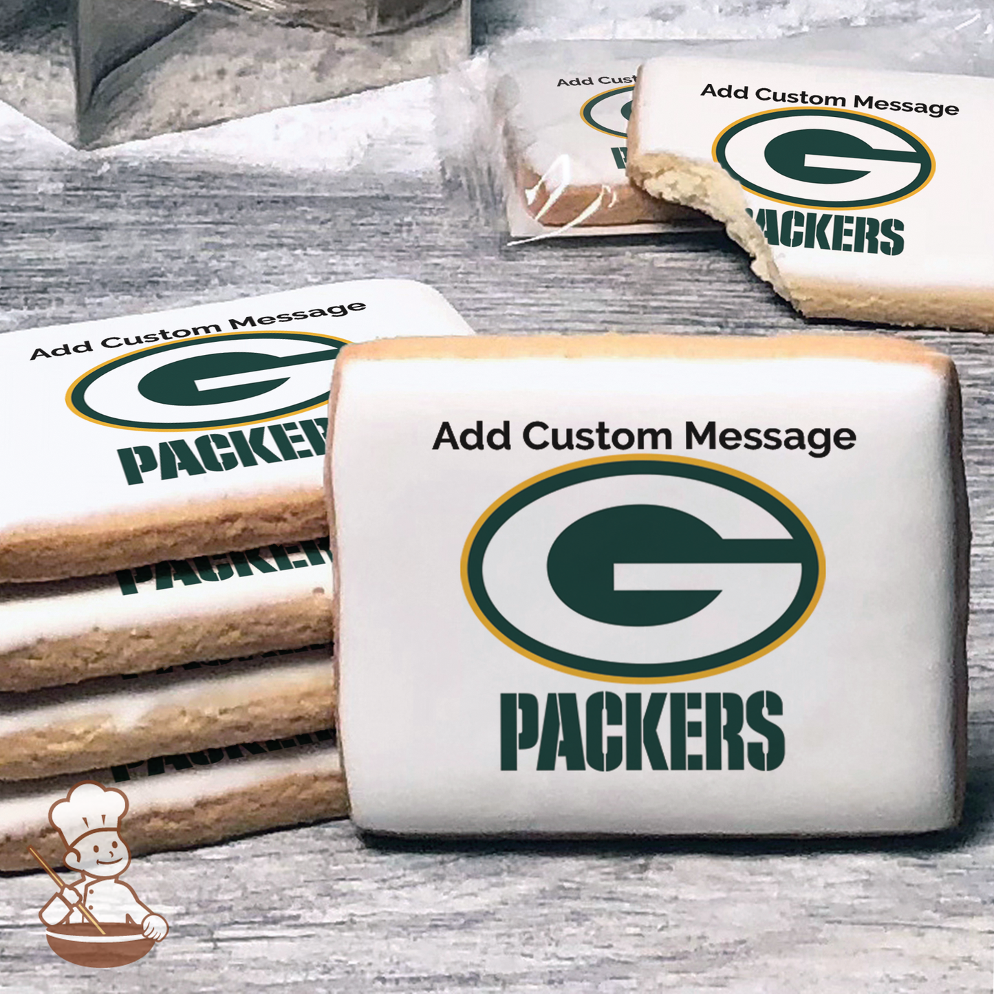 NFL Greenbay Packers Custom Message Cookies (Rectangle)