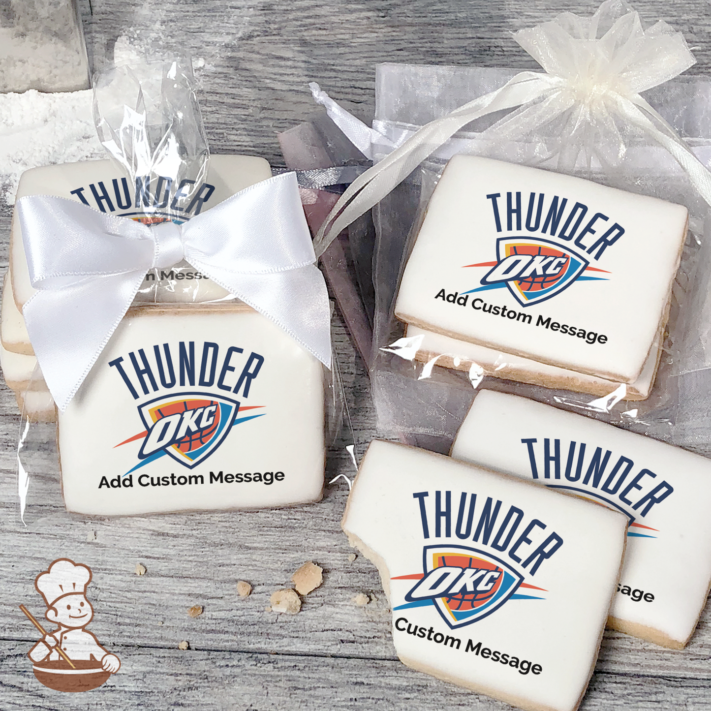 NBA Oklahoma City Thunder Custom Message Cookies (Rectangle)