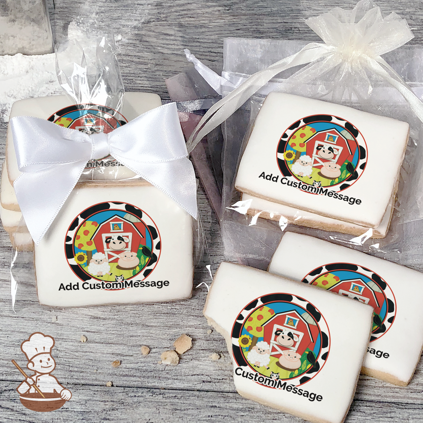 Baby Barnyard Custom Message Cookies (Rectangle)