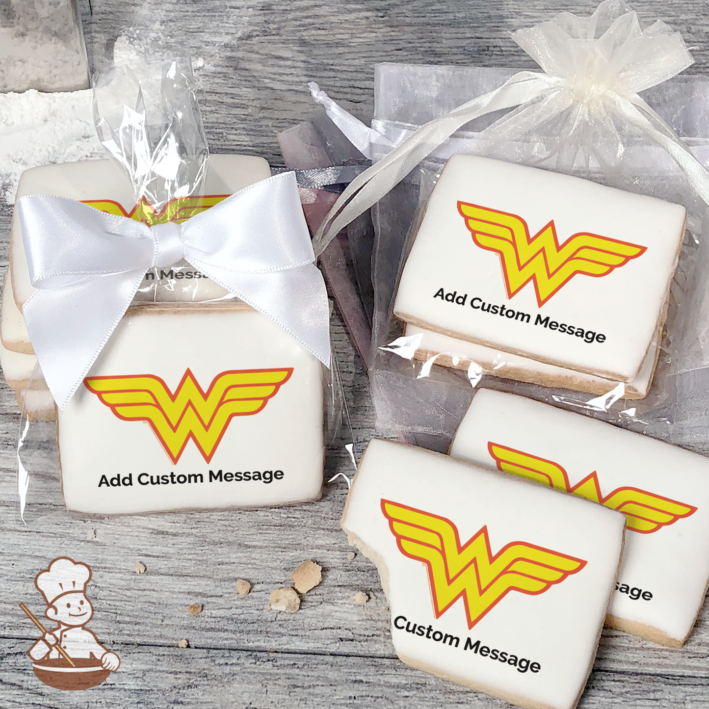 Wonder Woman Custom Message Cookies (Rectangle)