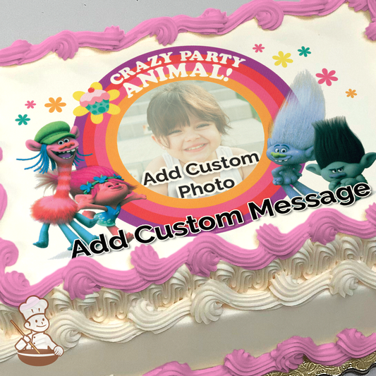DreamWorks Trolls Crazy Party Animal Custom Photo Cake
