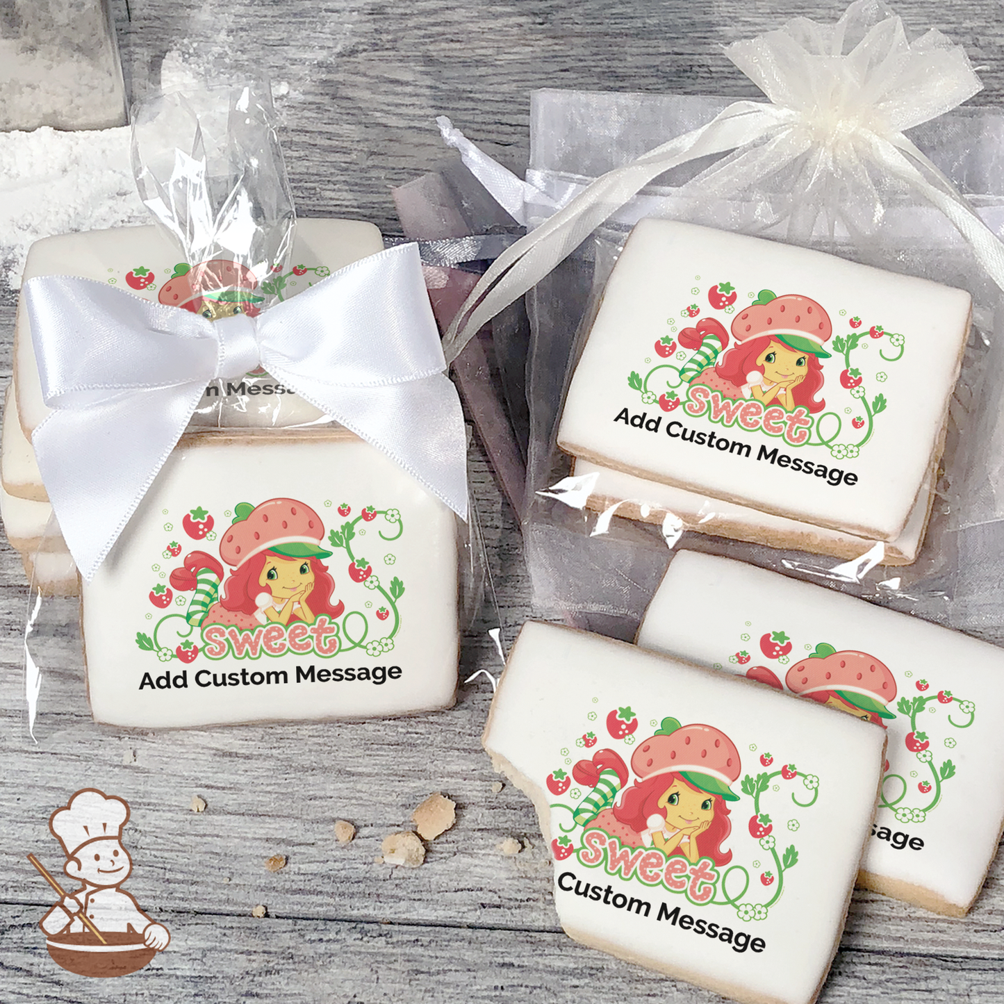 Strawberry Shortcake Sweet Custom Message Cookies (Rectangle)