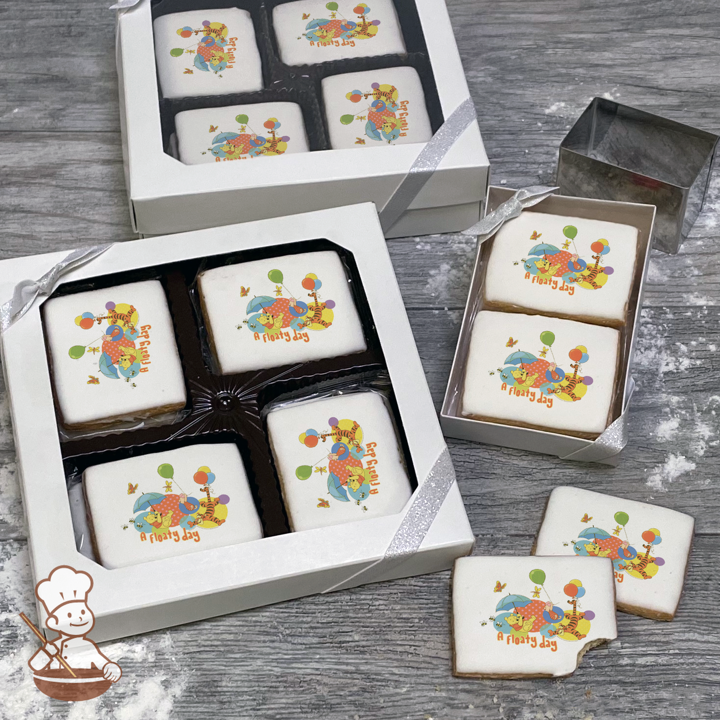 Winnie the Pooh Floaty Day Cookie Gift Box (Rectangle)