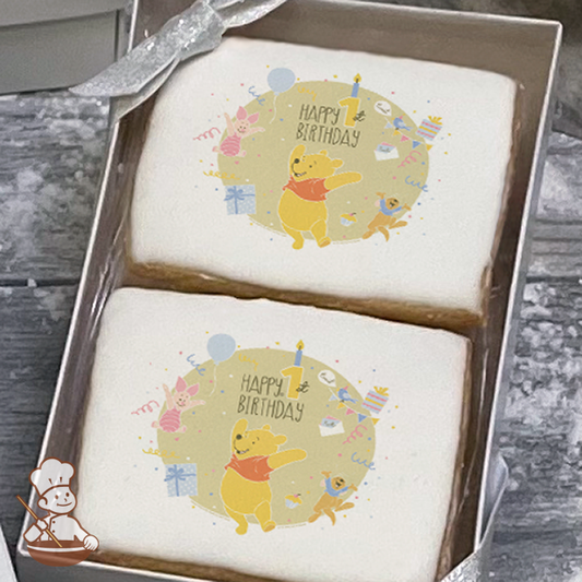 Winnie the Pooh Happy 1st Birthday Cookie Gift Box (Rectangle)