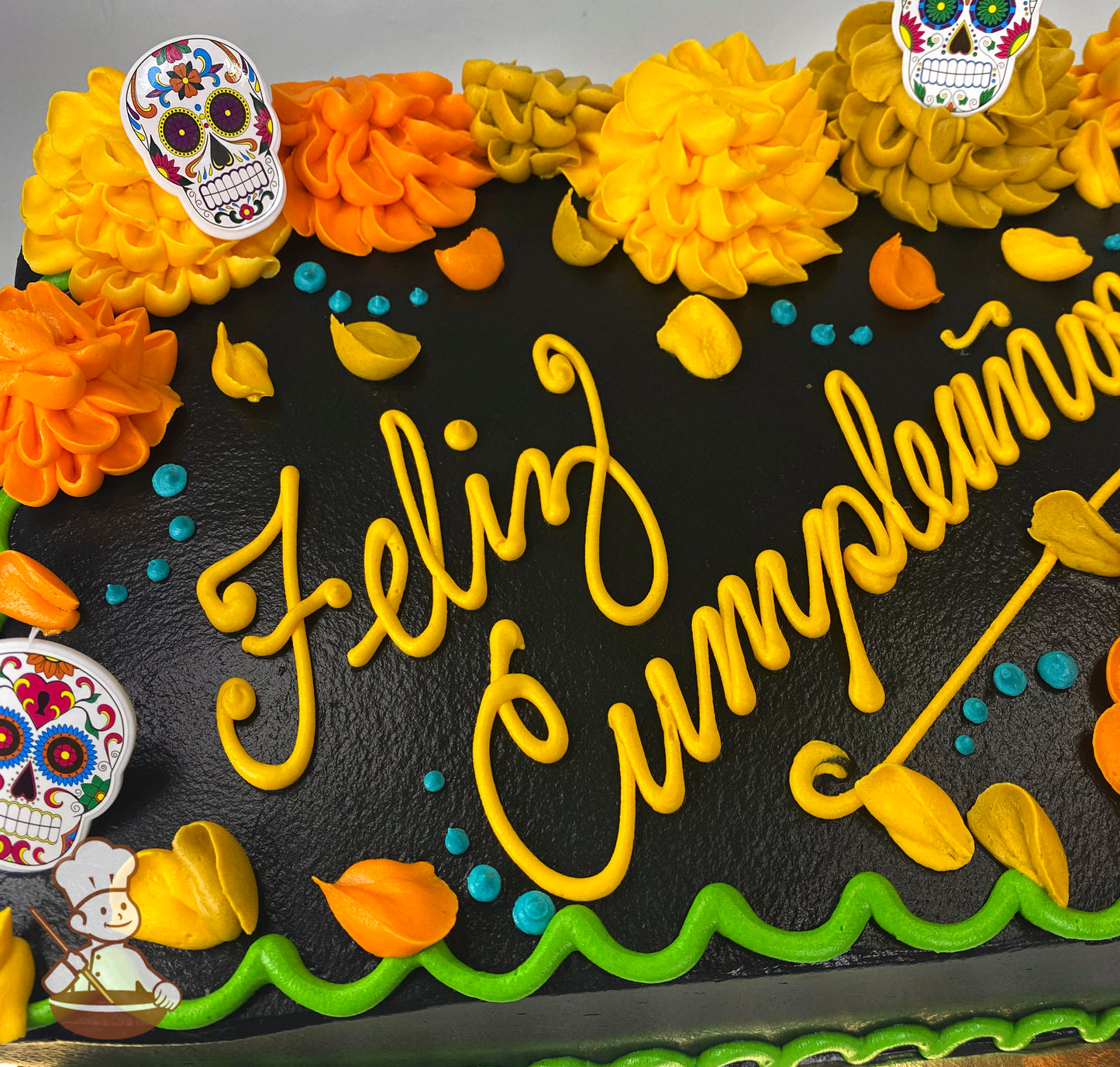Dia de los Muertos Marigolds Cake