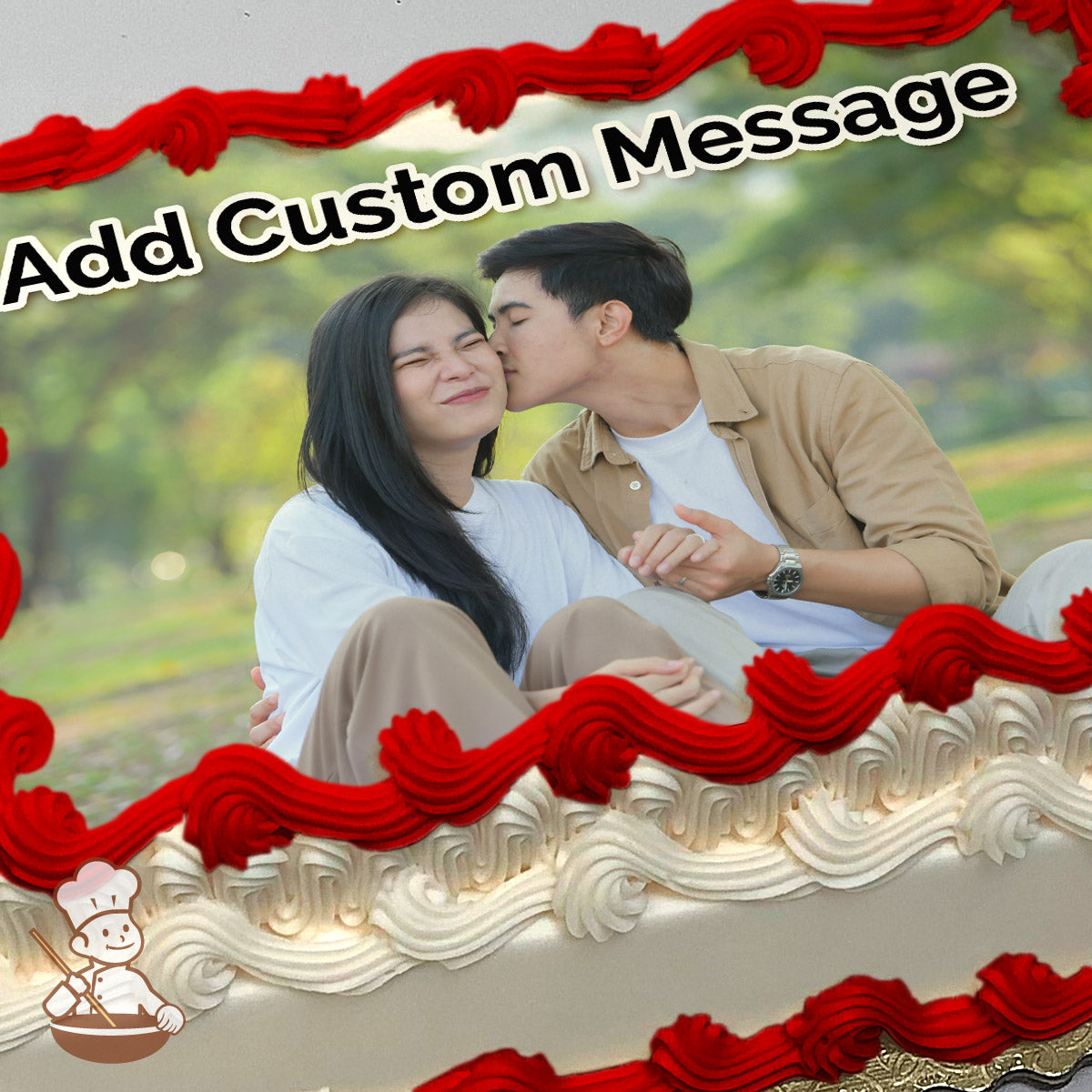Custom Valentine's Day Photo Cake