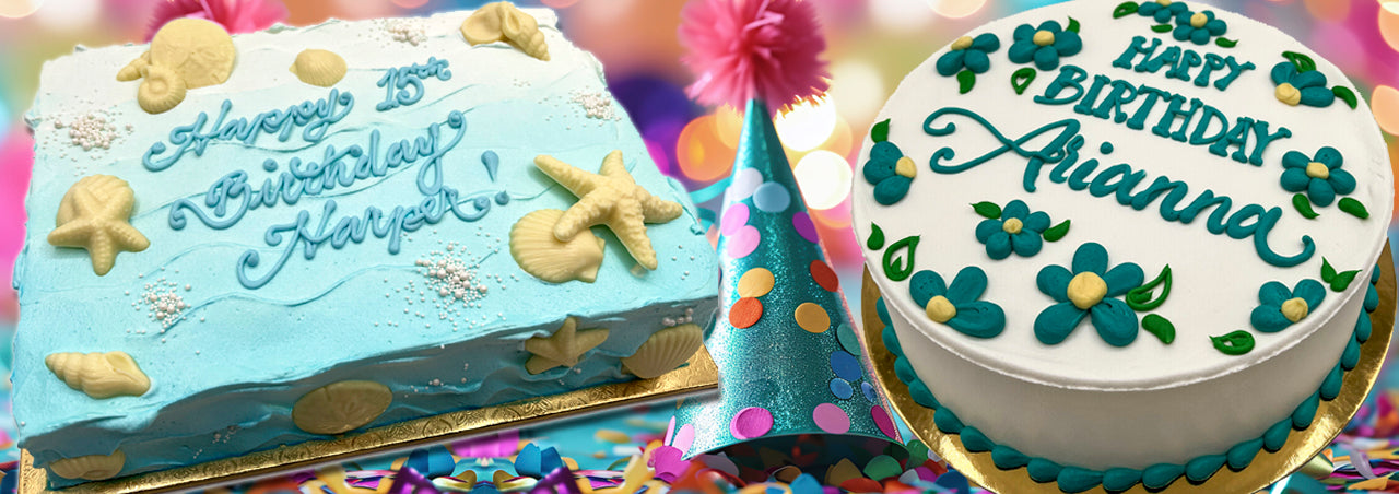 Custom birthday cakes at Freedom Bakery