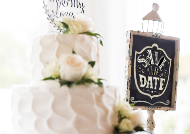 Save the Date Wedding Cake