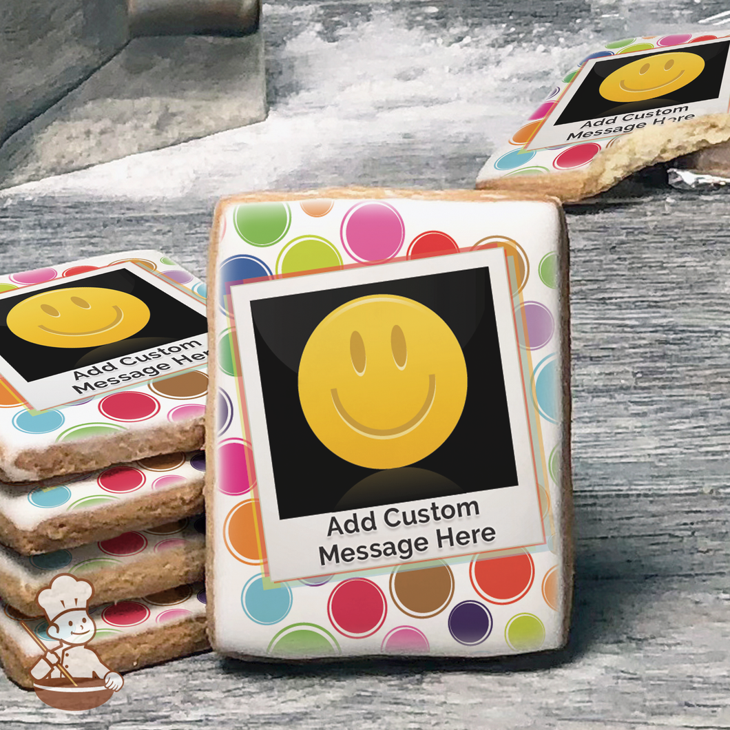 Polaroid Smiles Custom Message Cookies (Rectangle)