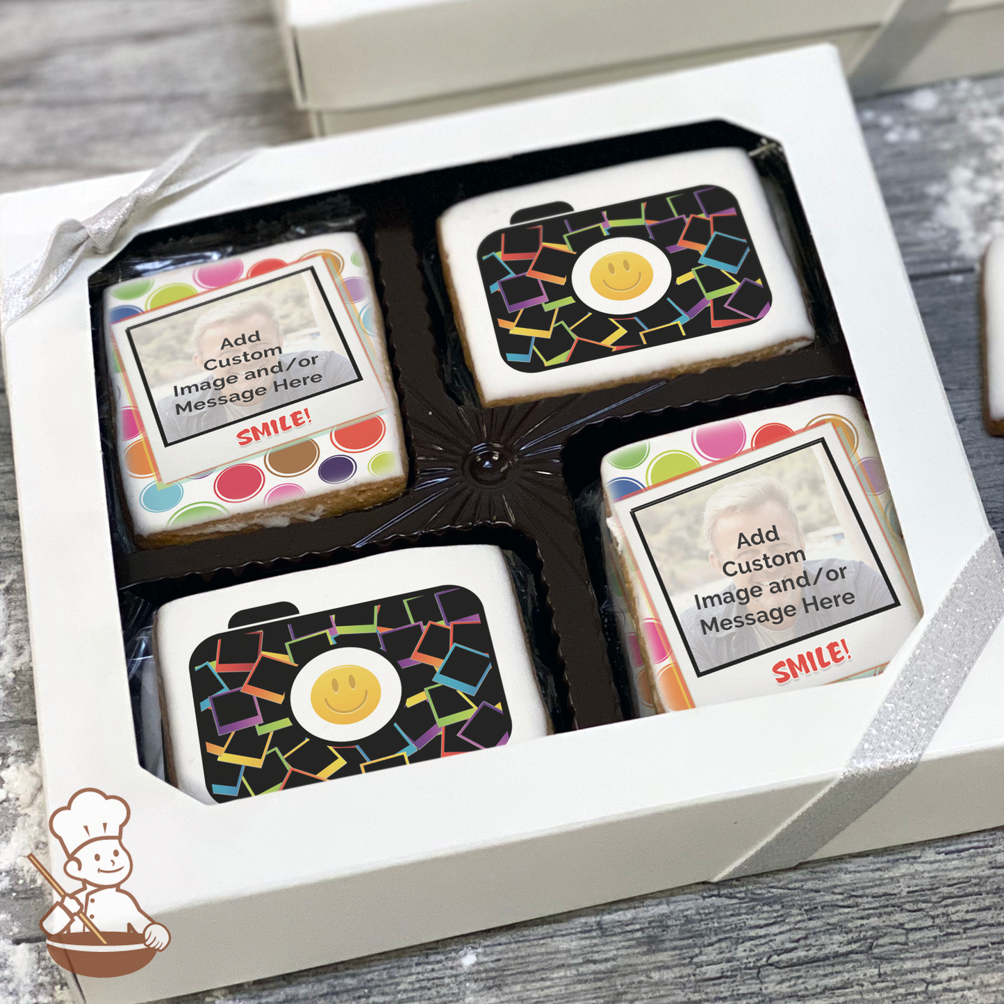 Polaroid Smiles Photo Cookie Gift Box (Rectangle)