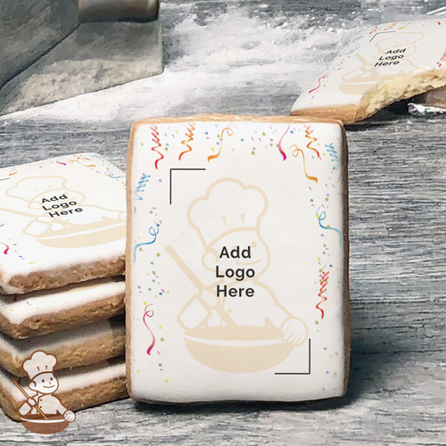 Celebrate with Confetti Logo Cookies (Rectangle)