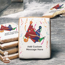 Load image into Gallery viewer, Celebrate with Confetti Custom Message Cookies (Rectangle)