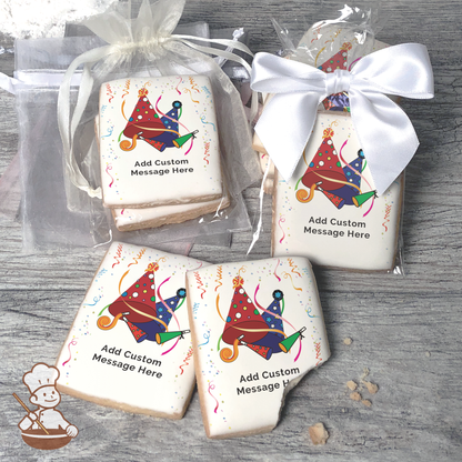 Celebrate with Confetti Custom Message Cookies (Rectangle)