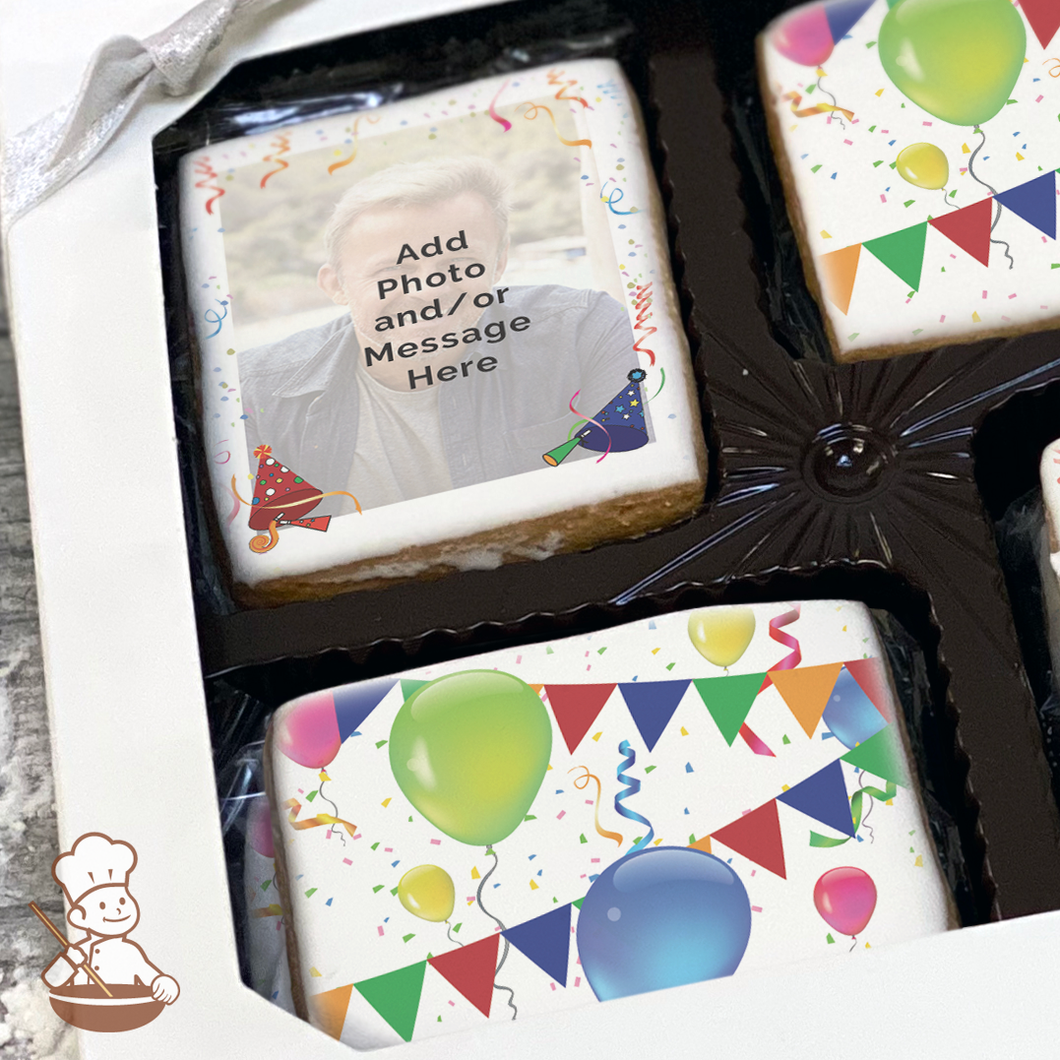 Celebrate with Confetti Photo Cookie Gift Box (Rectangle)