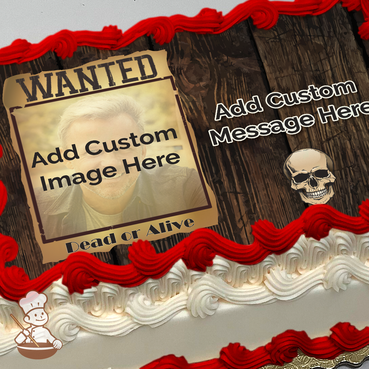 Wanted Poster Custom Photo Cake