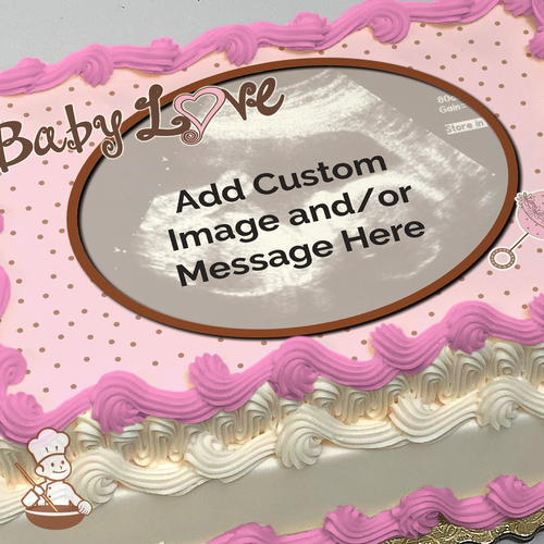 Baby Love - Pink Custom Photo Cake