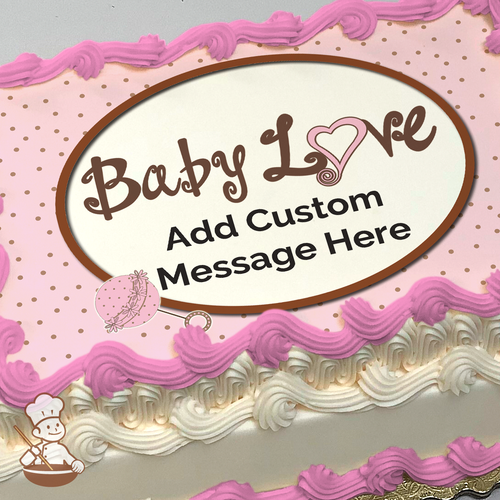 Baby Love - Pink Photo Cake