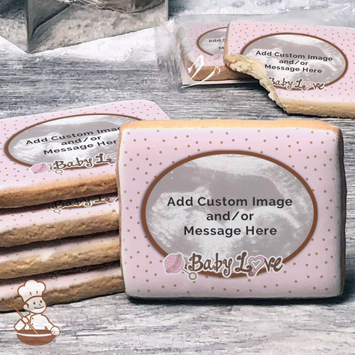 Baby Love - Pink Photo Cookies (Rectangle)
