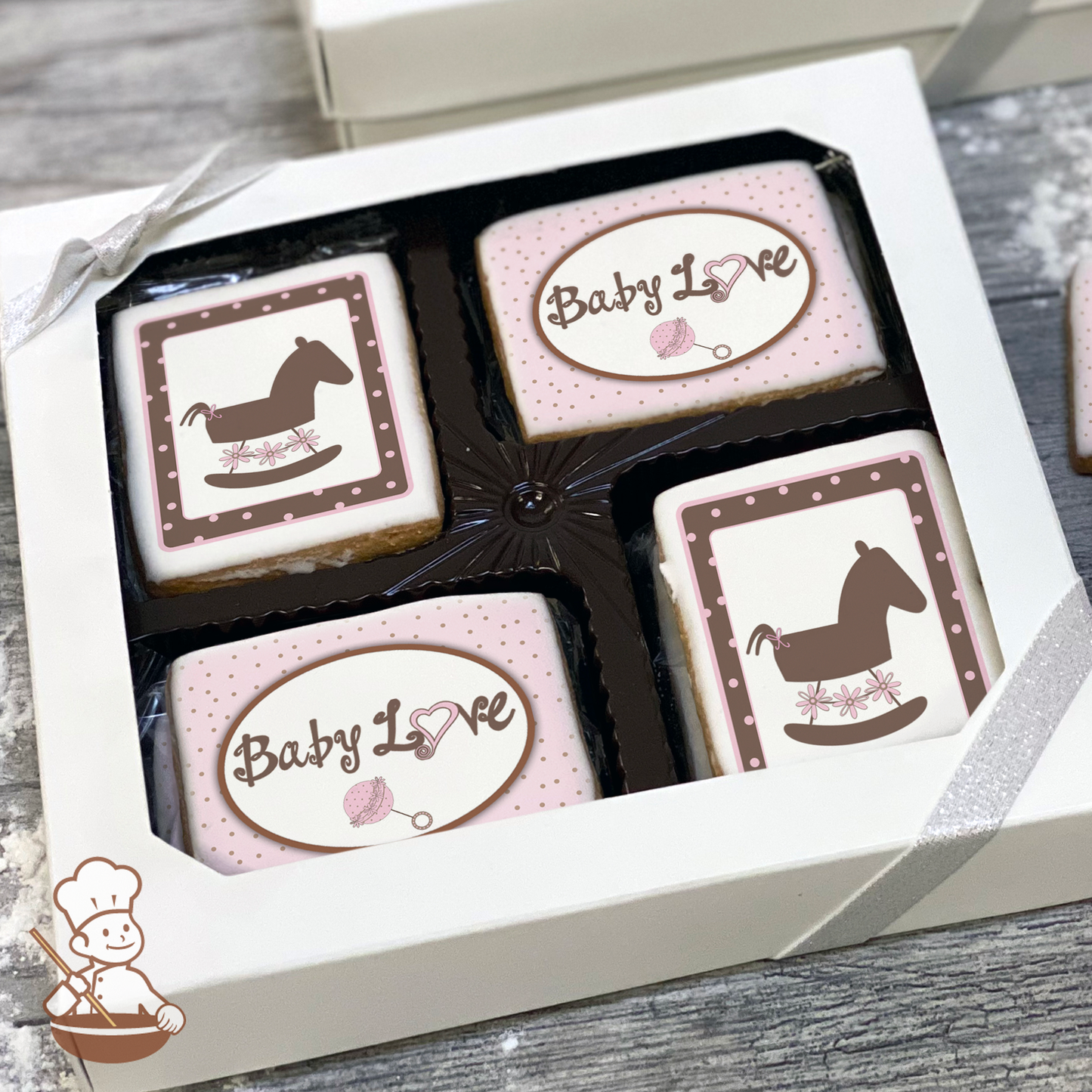 Baby Love - Pink Cookie Gift Box (Rectangle)