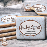 Baby Love - Blue Custom Message Cookies (Rectangle)