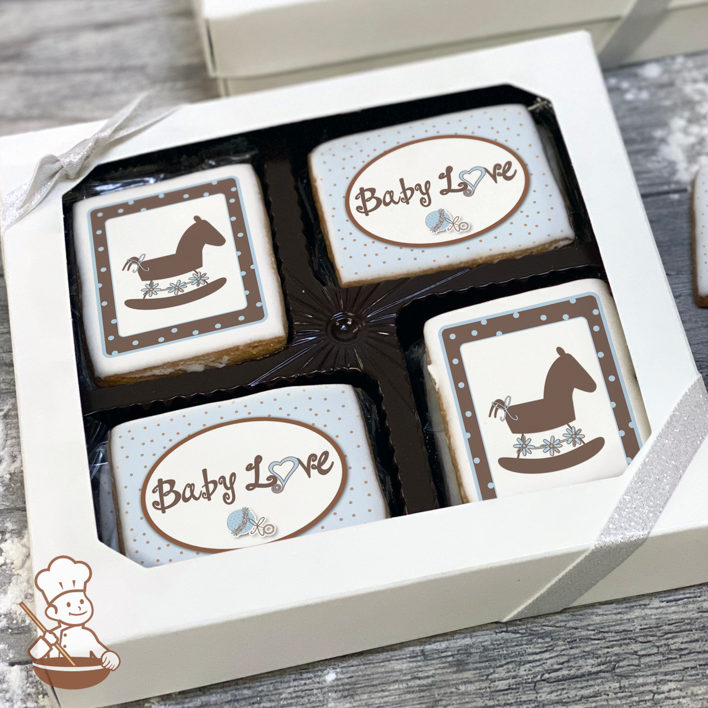 Baby Love - Blue Cookie Gift Box (Rectangle)