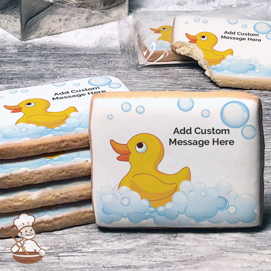 Quack Quack Rubber Ducky Custom Message Cookies (Rectangle)