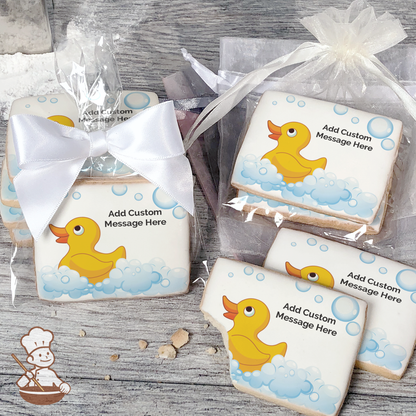 Quack Quack Rubber Ducky Custom Message Cookies (Rectangle)