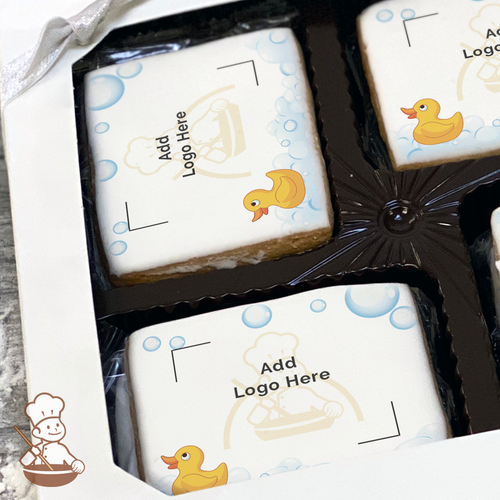 Quack Quack Rubber Ducky Logo Cookie Large Gift Box (Rectangle)