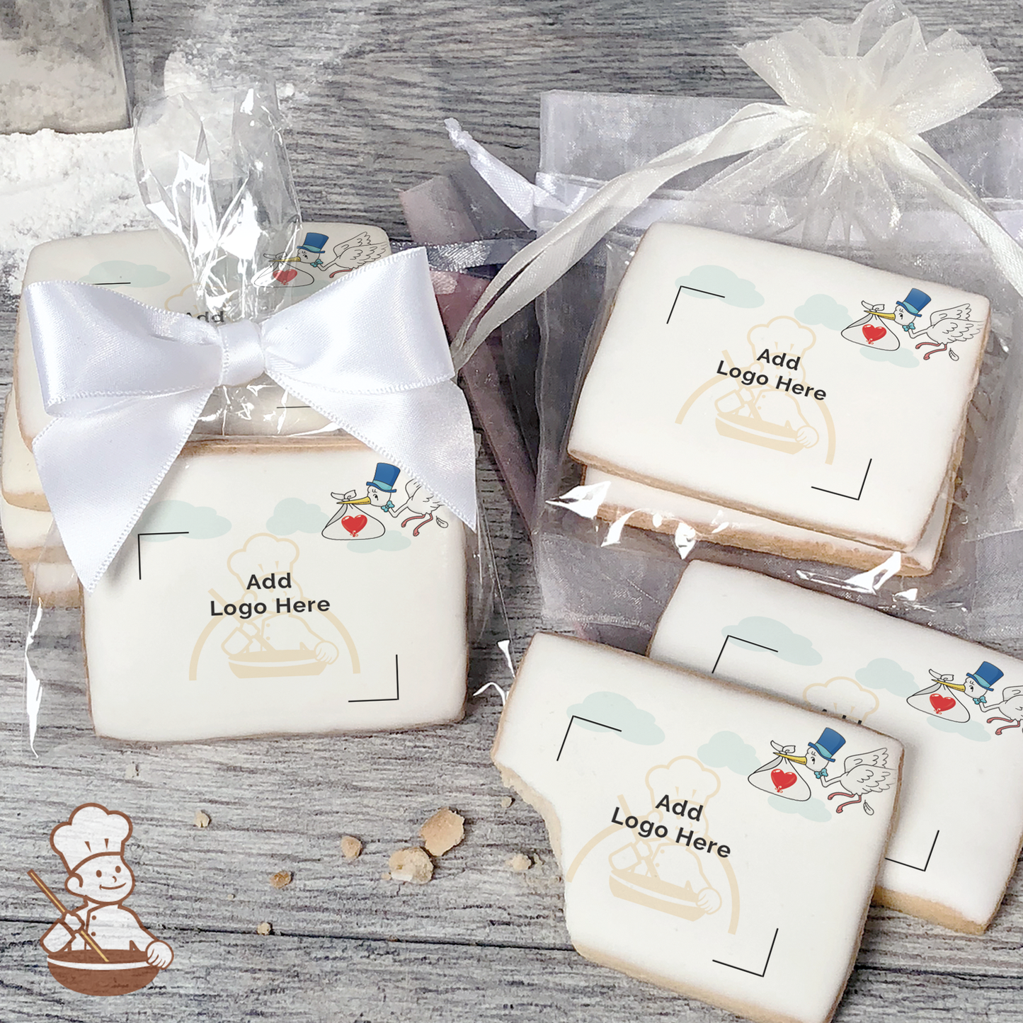 Stork's Special Delivery Logo Cookies (Rectangle)