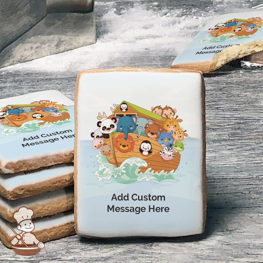 Noah's Ark Animal Cruising Custom Message Cookies (Rectangle)