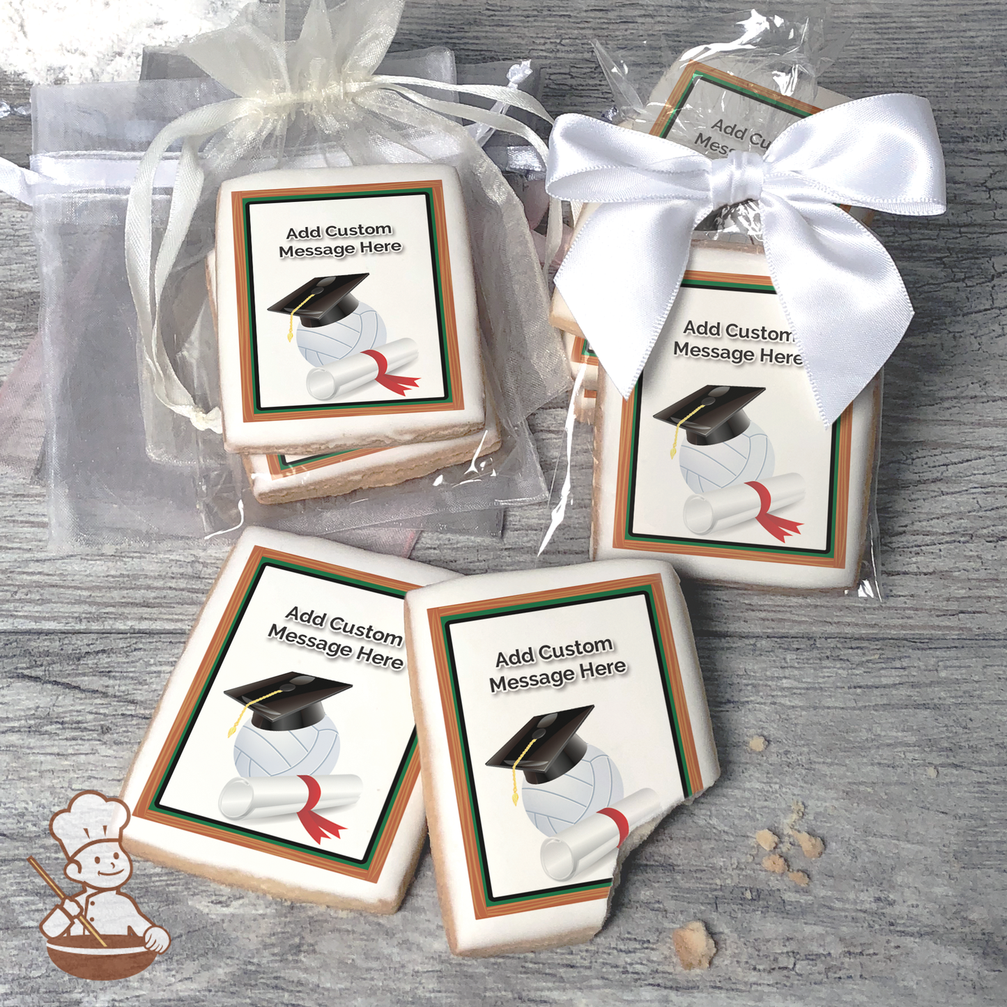 Graduation Volleyball Custom Message Cookies (Rectangle)