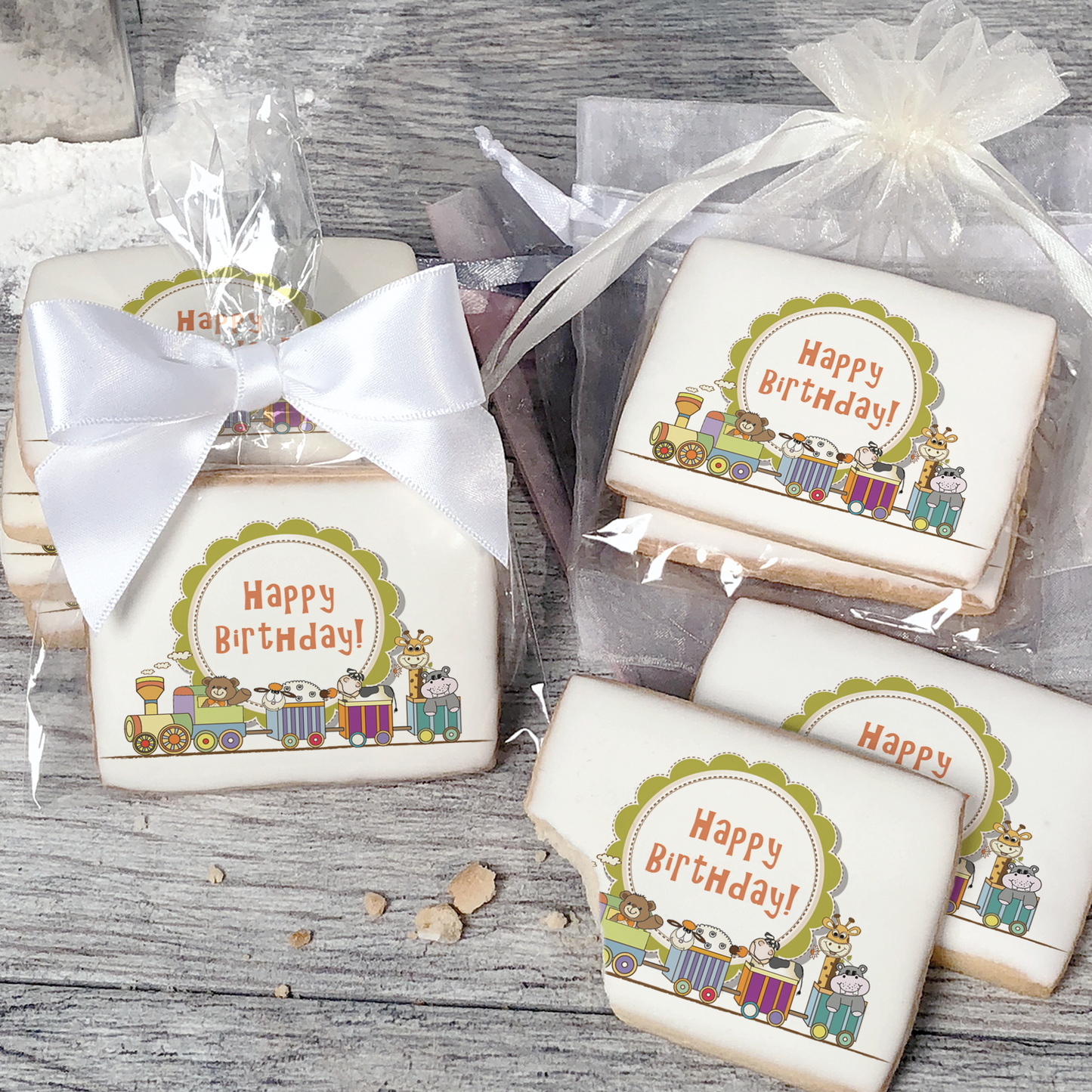 Baby Animal Train Cookies (Rectangle)