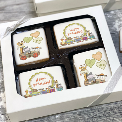 Baby Animal Train Cookie Gift Box (Rectangle)